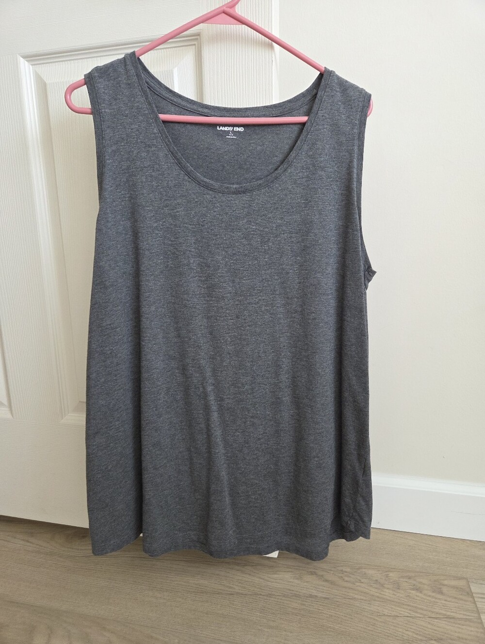 Lands End Womens Relaxed Fit Supima Cotton Tunic Tank Top Size Large